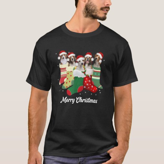 T-shirt Beagle Christmas In Socks Cute Beagle Dog Christma (Devant)