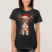 T-shirt Beagle Christmas Tree Shirt Beagle Santa Hat Lover (Devant)
