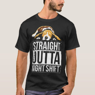 T-shirt Beagle Cute Napping Night Shift