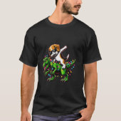 T-shirt Beagle Dabing sur les lumières de Noël Dinosaur T  (Devant)