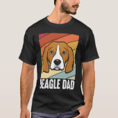 T-shirt Beagle dad dog daddy daddy master walking (Devant)