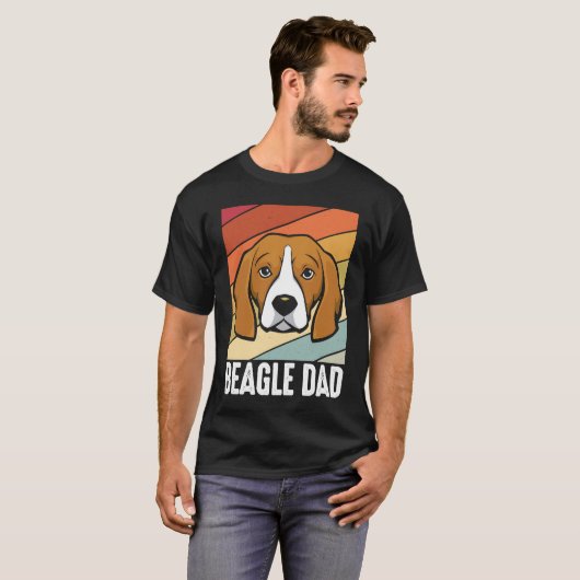 T-shirt Beagle dad dog daddy daddy master walking (Devant entier)