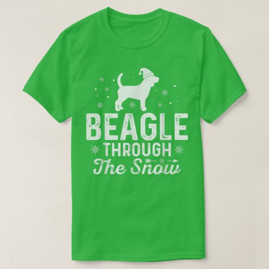 T-shirt Beagle dans la neige Funny Christmas Nouvel An D (Design devant)