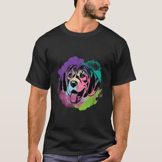 T-shirt Beagle d'art de Dog I Splash (Devant)