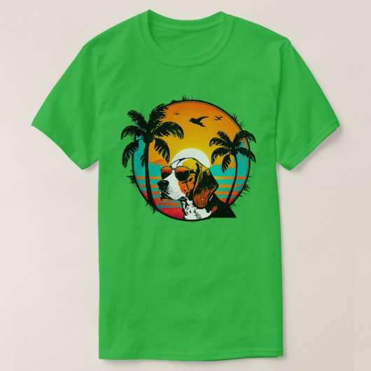 T-shirt Beagle de coucher de soleil 1 (Design devant)