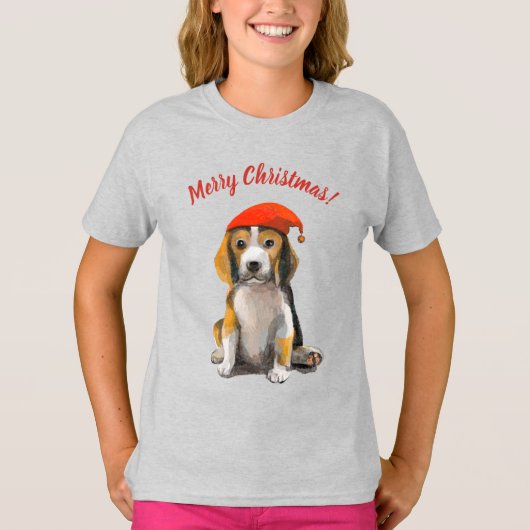 T-shirt beagle de Noël (Devant)