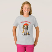 T-shirt beagle de Noël (Devant entier)