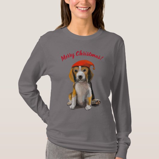 T-shirt beagle de Noël (Devant)