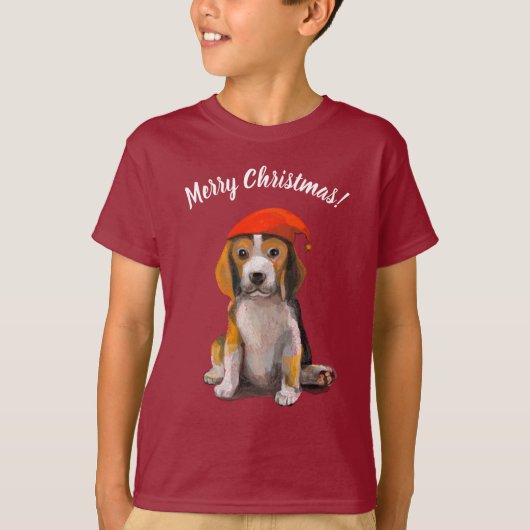 T-shirt beagle de Noël (Devant)
