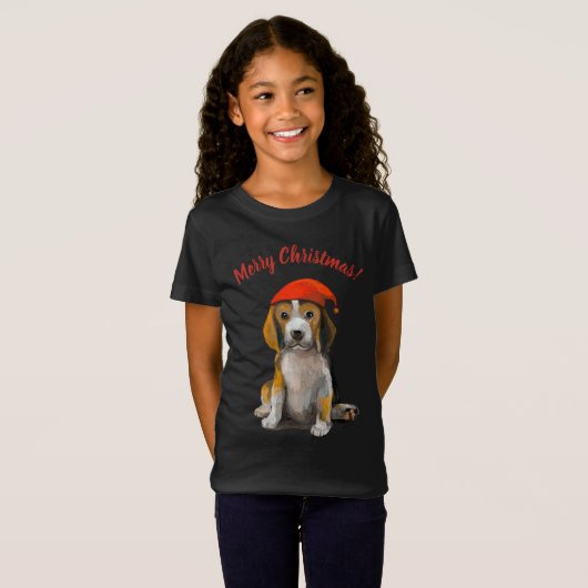 T-shirt beagle de Noël (Devant entier)