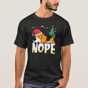 T-shirt Beagle de Noël Nope Lazy Chiens Garçons Filles Vêt