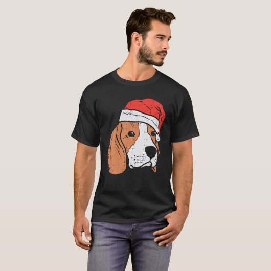 T-shirt Beagle de Santa Hat Pyjamas Noël Noël Noël Pjs Chi (Devant entier)