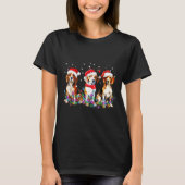 T-shirt Beagle Dog Christmas Lights Cute Pet Matching Fami (Devant)