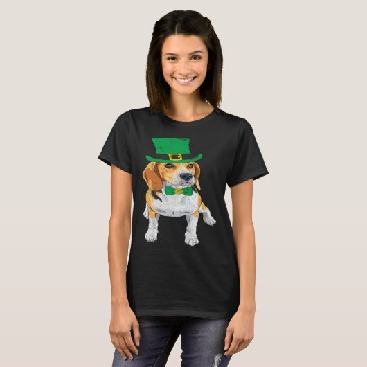 T-shirt Beagle Dog Shamrock St Patrick s Day Saint Paddy s (Devant entier)