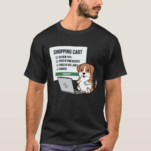 T-shirt Beagle Dog Shopping Trolley (Devant)