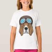 T-shirt Beagle en tant que pilote avec casquette pilote (Devant)