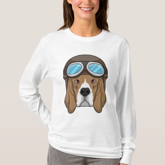 T-shirt Beagle en tant que pilote avec casquette pilote (Devant)