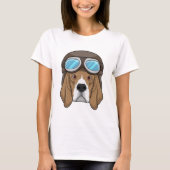 T-shirt Beagle en tant que pilote avec casquette pilote (Devant)