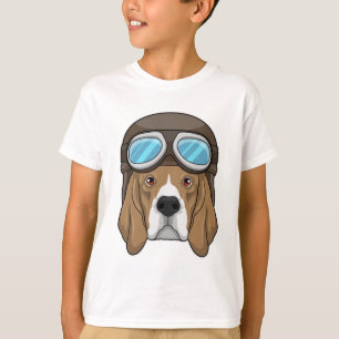 T-shirt Beagle en tant que pilote avec casquette pilote