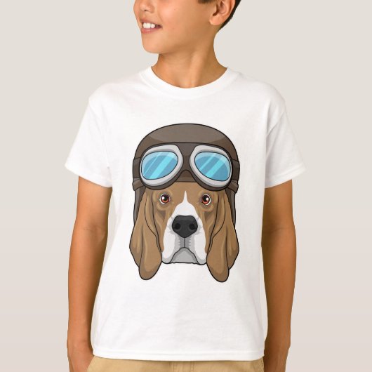 T-shirt Beagle en tant que pilote avec casquette pilote (Devant)