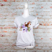 T-shirt Beagle entouré de fleurs d'aquarelle luxuriante