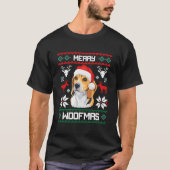 T-shirt Beagle For Merry Woofmas Ugly (Devant)