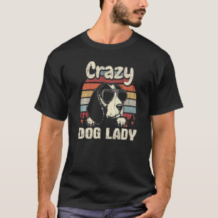 T-shirt Beagle fou chien dame Vintage fête des mères Retro