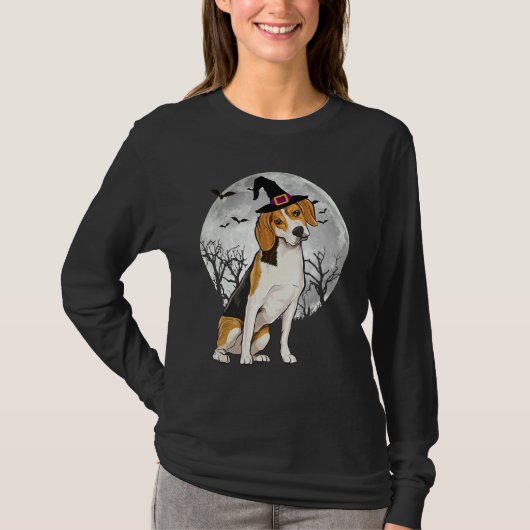 T-shirt Beagle Halloween Witch Casquette (Devant)