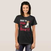 T-shirt Beagle Here To Steal Hearts Funny Dog Valentines D (Devant entier)