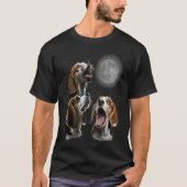 T-shirt Beagle Howling At Moon for Mom & Dad (Devant)
