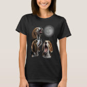 T-shirt Beagle Howling At Moon for Mom & Dad (Devant)