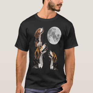 T-shirt Beagle Howling at the Moon Cute Beagle