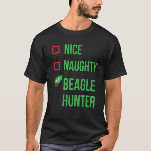 T-shirt Beagle Hunter Funny Pajama Noël (Devant)