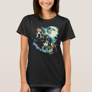 T-shirt Beagle hurlant à la Lune – Chien de Chasse Nuit