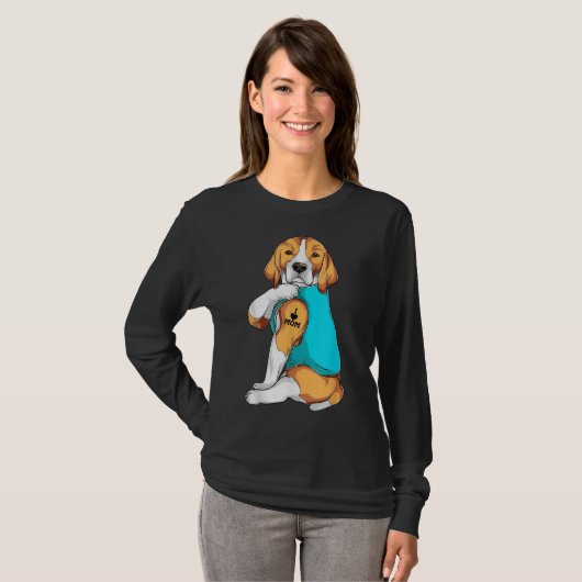 T-shirt Beagle I Love Maman Vêtements, Chien Maman Dons FE (Devant entier)
