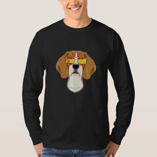 T-shirt Beagle I Spain Sunglasses I Spanish Flag (Devant)