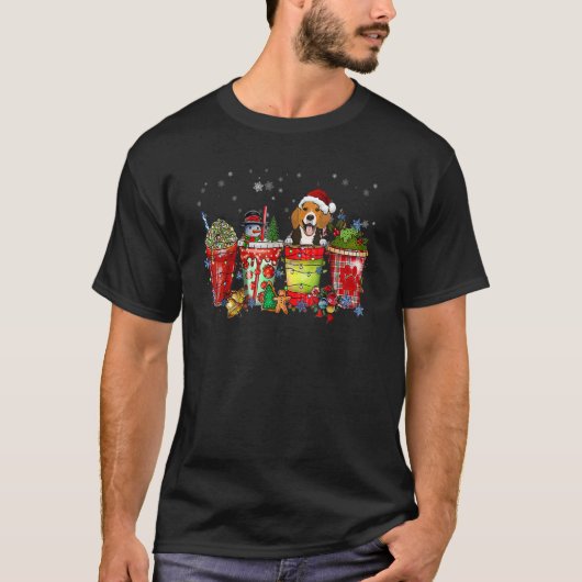 T-shirt Beagle Iced Latte Snowmen Sweets Neige Noël Co (Devant)