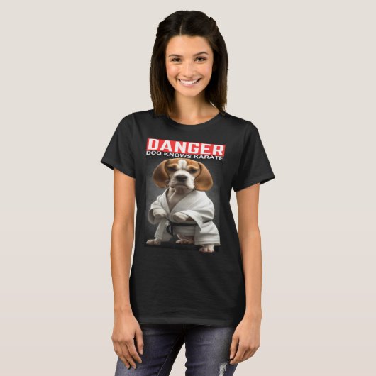 T-shirt Beagle knows Karate (Devant entier)
