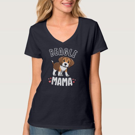 T-shirt Beagle Mama Chien Maman Pour Femmes Cadeau Pour Be (Devant)