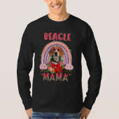 T-shirt Beagle Mama mignonne Arc-en-ciel Fleurs de chien e (Devant)
