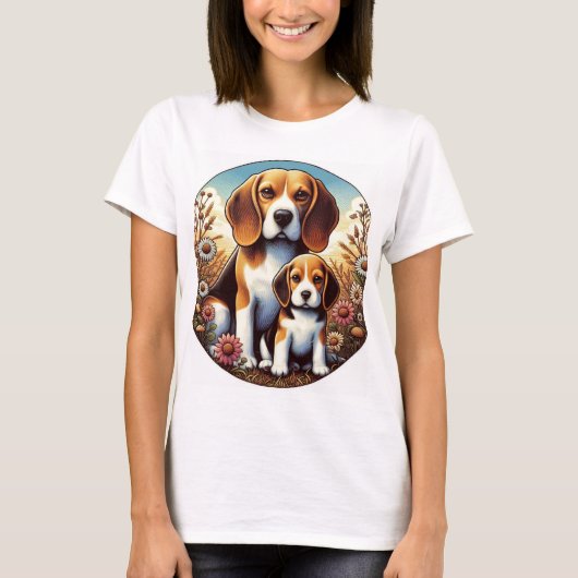 T-shirt Beagle Maman et Pup 5000 2X (Devant)