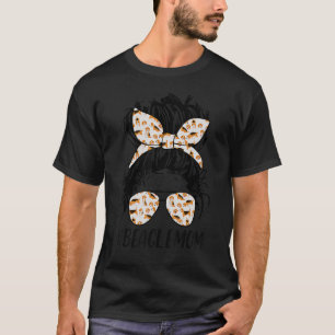 T-shirt Beagle Maman Messy Bun Cheveux Chien Mama Propriét