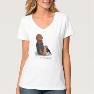 T-shirt Beagle mignon de chiot avec l'art de réaliste de