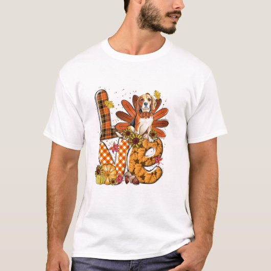 T-shirt Beagle Mignon de Thanksgiving (Devant)