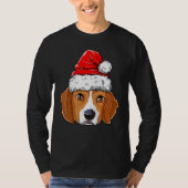 T-shirt Beagle Noël Chien Santa Chapeau Noël Garçons Enfan (Devant)