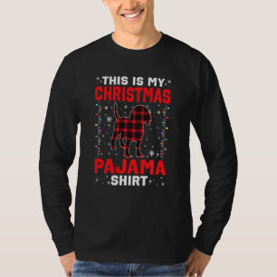 T-shirt Beagle Noël Rouge Plaid C'Est Mon Papa De Noël