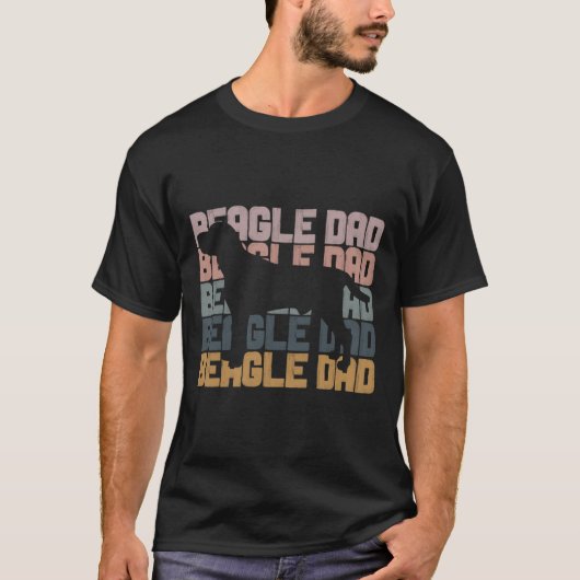 T-shirt Beagle Papa Trendy Brush Style Beagle Chien Propri (Devant)