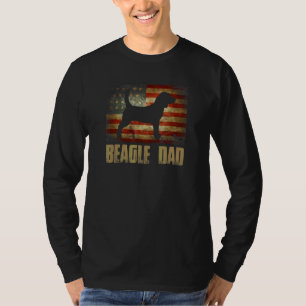T-shirt Beagle Papa Vintage Drapeau américain Beagle patri