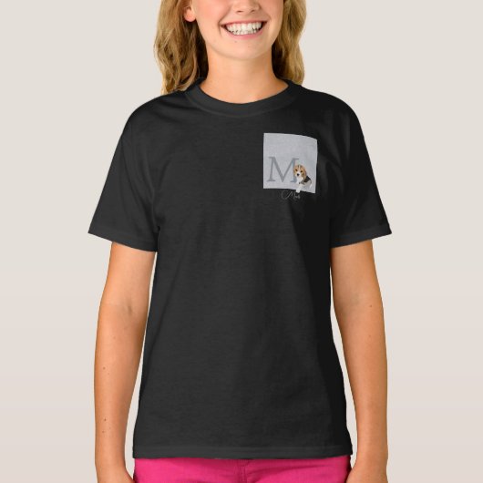 T-shirt Beagle Parties scintillant argent Amoureux des chi (Devant)