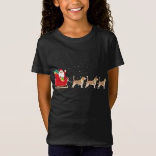 T-Shirt Beagle Père Noël Sleigh de Noël - Drôle chien Beag